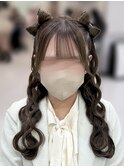 立体リボンハーフツイン