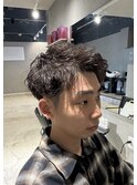 無造作アップバングパーマ