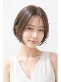 白髪ぼかし×縮毛矯正で艶ショート