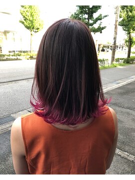 ハフ(HAFU) ピンク裾カラー