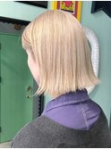 ホワイトブロンド×切りっぱなし