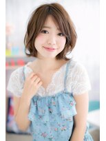 ミック 日暮里店(miq) 外ハネカールで大人ガーリー★小顔ラブロングボブa1