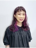 インナービビットピンク×ワイドショートバング