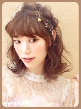 むーきち 三鷹(mu-kichi) ちょっとしたお出かけに！ 編み込みハーフ【mu-kichi 三鷹】