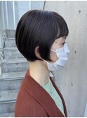大人の前下がりショートボブ☆ナチュラルブラウン