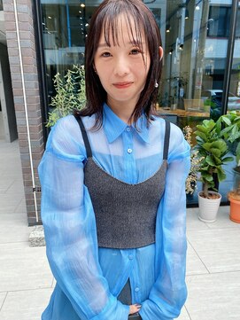 フィーカ(Fiika) ミディアムボブ×バイオレットブラウン【肥後橋駅】