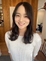 大人ロング/レイヤーカット/水素カラー/ピンクベージュ/卵型