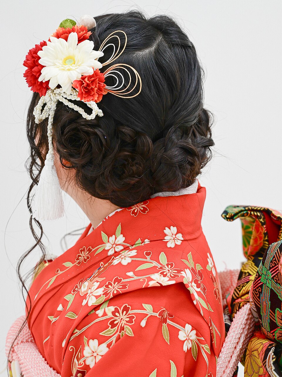 七五三7歳/ハーフ成人式振袖編みおろしダウンヘアアレンジ代々木