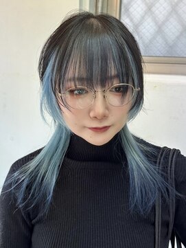 ヴェルデ(Verde) ウルフカット デザインカラー ダブルカラー ケアブリーチ