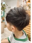 【キッズカット】メンズアップバングでワイルド系ツーブロック