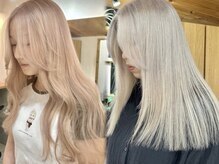 ふんわりとした質感と上品な印象を与えてくれるホワイトベージュ】［ブリーチなしカラー/表参道/渋谷駅］