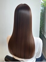 モードケイズ 調布店(MODE K's)&nbsp;縮毛矯正_調布髪質改善韓国ヘアミニウルフチェリーブラウン前髪