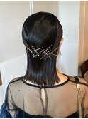 ★結婚式お呼ばれドレスヘア個性派ダウンスタイル