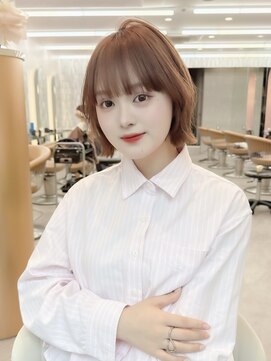 ロンドリゼル 札幌(Lond RiseL) オリーブグレー/前髪/ボブ/マロンベージュ/レイヤーカット/小顔