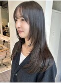 顔まわりレイヤー　ロングレイヤー　顔まわりカット　くびれヘア