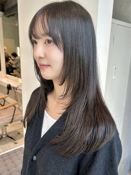 ナナローネス 渋谷(nana loness) 顔まわりレイヤー ロングレイヤー 顔まわりカット くびれヘア