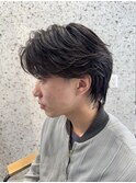 メンズセンターパート