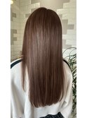 極細ナチュラルハイライト◎ブラウンベージュ×ストレートロング
