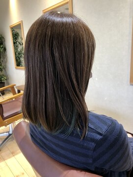 ヘアデザインフルーヴ(hair design fleuve) 会社でバレにくい！？グリーンのインナーカラー