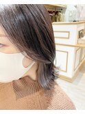 ボブウルフインナーカラー×グレー
