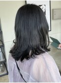 ブリーチ無しブルーブラック