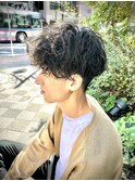 コンマヘアアップバングツーブロックマッシュ束感【市川】