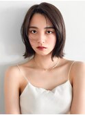 ぱっつんボブフェイスレイヤー鎖骨ボブ大人ボブウルフパーマ
