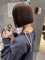 ハウ 心斎橋(how)&nbsp;ブリーチなし大人可愛いマロンブラウン似合わせ耳かけボブ