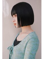 レジュアル(RESSUAL) 黒髪ボブルフネビージュ小顔ヘアワンレン