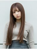 小顔レイヤーロングベージュ20代30代40代くびれ韓国ヘア