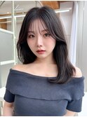 シースルーバングと顔周りレイヤーの小顔似合わせカット