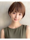 《岩田莉奈》40代50代に人気の似合わせ丸みショートボブ 新宿