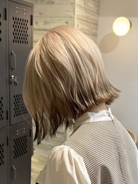 ヲタク(wotaku.) 裾カラーエンドカラールーツカラーデザインカラーハイトーンボブ