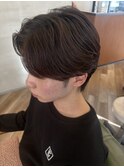 センターパート　ニュアンスパーマ