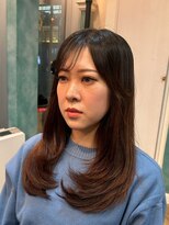 ロンド 銀座(Lond) ◎ ダークアッシュブラウンミディアムレイヤー韓国巻き顔周り35