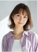 ミルクブラウン/ダークパープル/ナチュラルショート/夏/センター