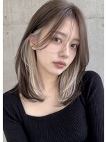 ヌフ(neuf) インナーカラー ホワイトベージュ×フェイスフレーミング