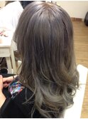 透明感シルバーアッシュグラデーションカラー☆ニュアンスロング