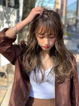 オースティン 流山おおたかの森(AUSTIN) 大人かわいい前髪セシルカットココアブラウンフリンジウェーブ