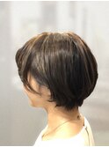 30代40代人気☆大人可愛い小顔丸みボブ×ナチュラルブラウン