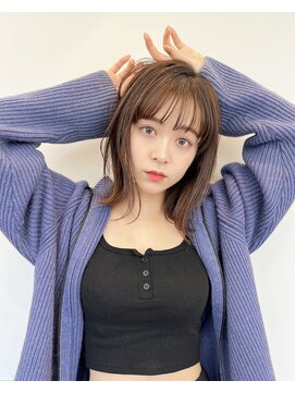 サンド 銀座(sand) ふわっと長めミディアムボブ☆やわらかベージュブラウン