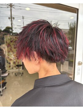 リラシー ヘアーアンドビューティー 龍ケ崎店(RELASY hair&beauty) 赤メッシュカラー