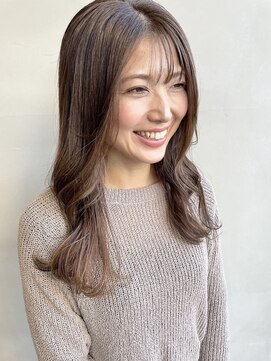 ヘアー アイス 御器所本店(HAIR ICI) 30代40代艶ロングショコラベージュブラウンカラー