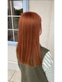 ニコ ヘアリラクゼーション(Nico hair relaxation)&nbsp;カジュアルなストレートツヤ髪オレンジカラー！