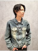 アメカジ系波巻きパーマ