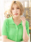 ナチュラルハイトーン前下がり小顔こなれボブa志木20代30代