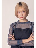 イメチェン/ホワイトブロンド/外ハネボブ/美髪/吉祥寺