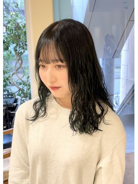 シアン 栄店(CYAN.) オリーブカラー×ウェーブパーマ