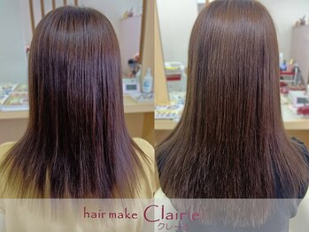 クレール(Claire)の写真/傷みにくく、髪に優しい薬剤を使用しております◎手触りの良い自然な仕上がりで、柔らかな印象に♪