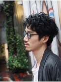 MEN’S HAIR/ブルーブラック/フェザーパーマ/渋谷ア